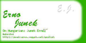 erno junek business card